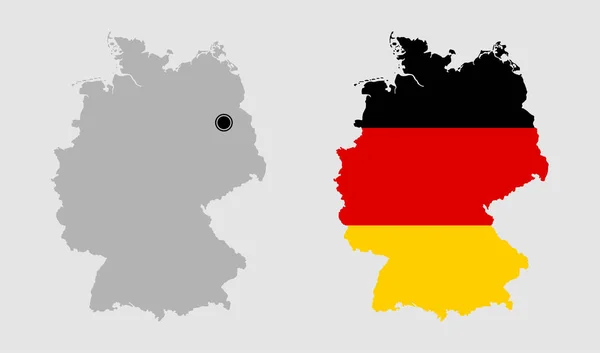 Контур Германии Сером Цветах Флага — стоковый вектор