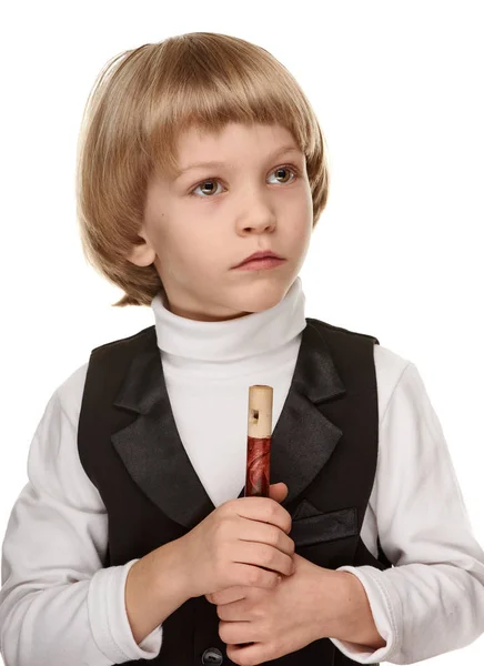 Boy with fife — Stock Photo, Image