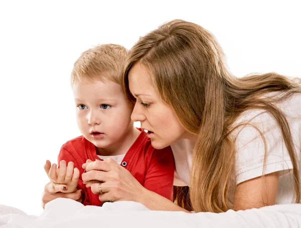 Conversa mãe e filho — Fotografia de Stock