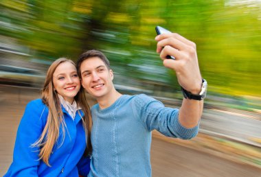 Fotoğraflar ile birlikte hareket eden. Selfie