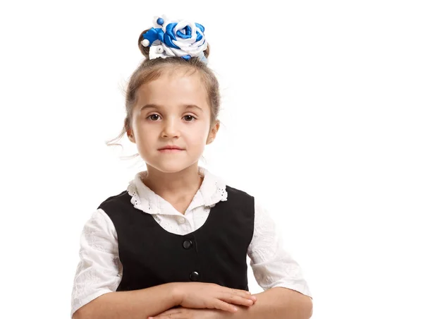 Menina da escola diligente bonito — Fotografia de Stock