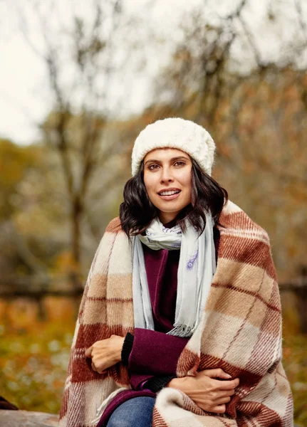 fashionable woman in forest