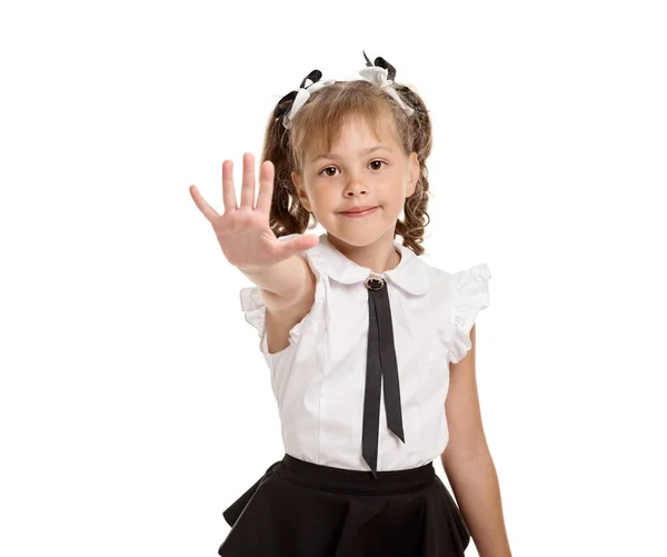 Beş el hareketi kız öğrenci — Stok fotoğraf
