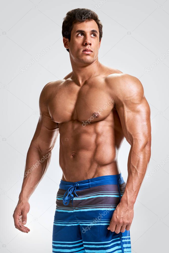 posing handsome young man Bodybuilder