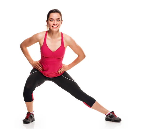 Lunge Motion fitness tjej — Stockfoto