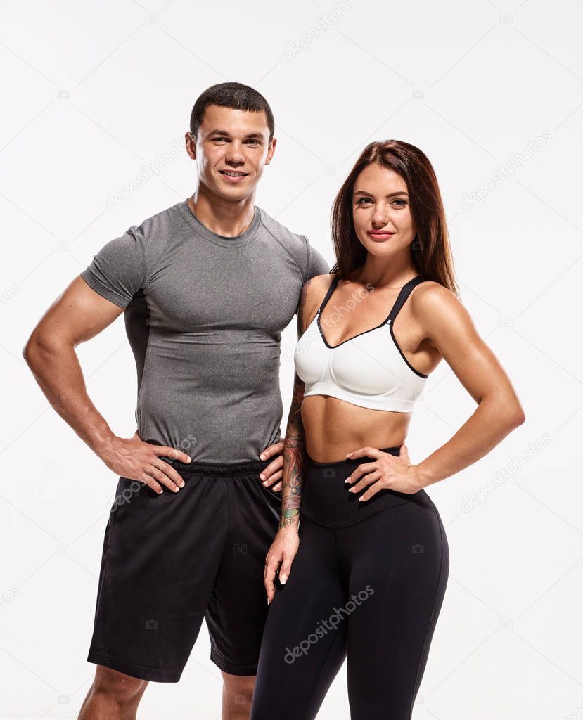 Sporty man and woman