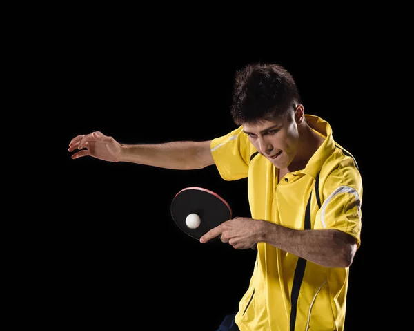 Espressivo Giocatore di ping pong — Foto Stock