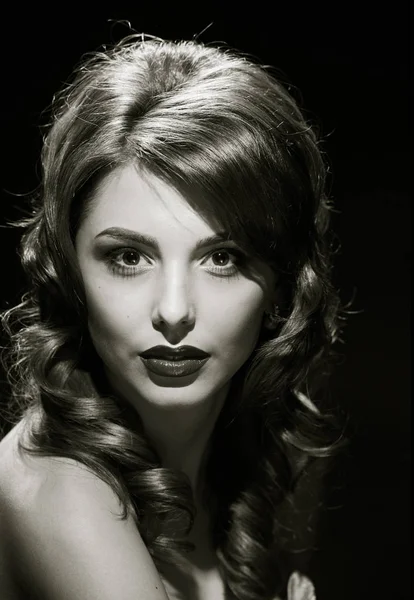 gorgeous woman portrait. black and white