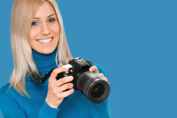 Girl beauty photographer — Stock Photo, Image