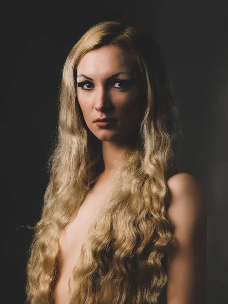 Blonde with long hair — Stock Photo, Image