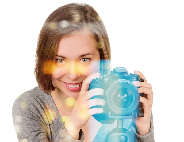 Girl beauty photographer — Stock Photo, Image