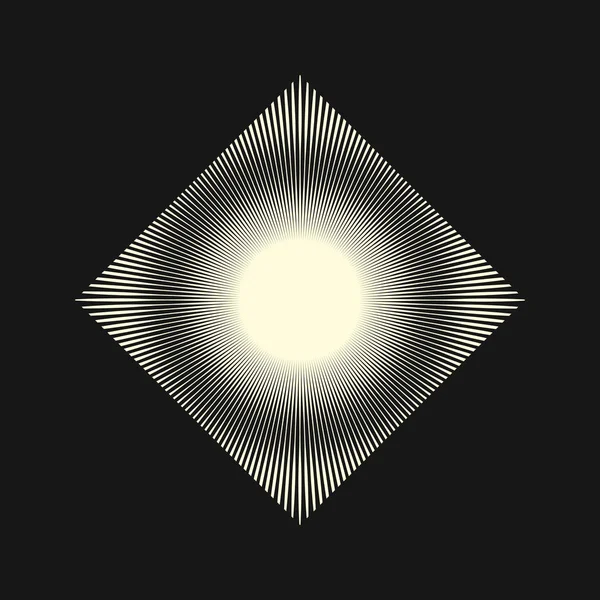 神圣的几何学 图形线形菱形 太阳的神秘形象 几何学的秘密符号 魔力宗教哲学占星术和灵性 矢量插图 — 图库矢量图片