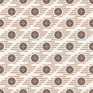 Bej renkli arka plan üzerinde çapraz bir yıldızın seamless modeli. Dini sembollerin çapraz ve star. Kutsal geometri. Sembolü. Vektör renk arka plan.