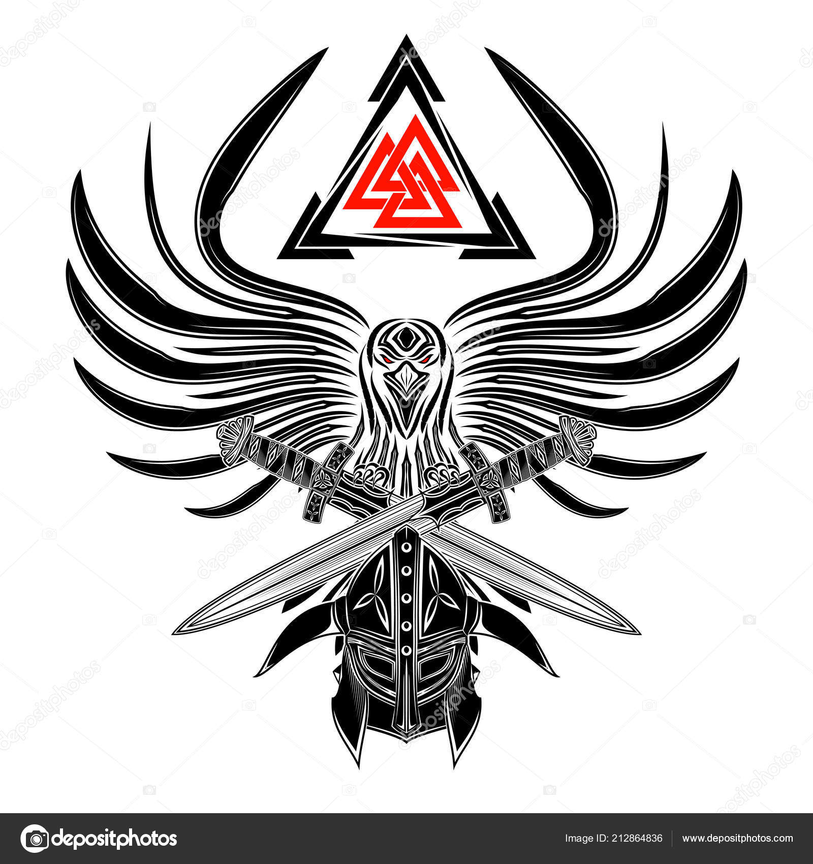 Vector Drawing Raven Opened Wings Helmet Viking Two Swords Sacred Vector Image By C Balashovmihail38 Gmail Com Vector Stock Vector Drawing Raven Opened Wings Helmet Viking Two Swords Sacred Vector Image By C Balashovmihail38 Gmail Com Vector Stock
