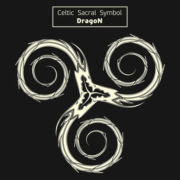 Vektor Keltische Sakrale Symbole Drachen Magisches Zeichen Heilige Geometrie Heiliges — Stockvektor