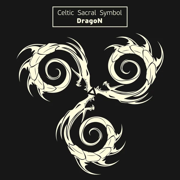 Vektor Keltische Sakrale Symbole Drachen Triskel Magisches Zeichen Heilige Geometrie — Stockvektor
