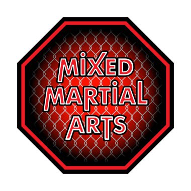 Karışık dövüş sanatları bir yüzüğü vektör görüntüsü. MMA. Sekizgen. Vektör rengi çizim.