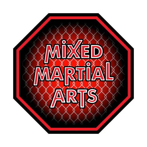 Karışık dövüş sanatları bir yüzüğü vektör görüntüsü. MMA. Sekizgen. Vektör rengi çizim.