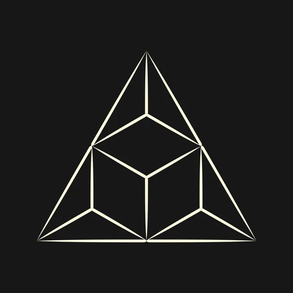 신성한 기하학입니다 그래픽 삼각형입니다 생활의 기호입니다 기하학의 상징입니다 피라미드 연금술 — 스톡 벡터