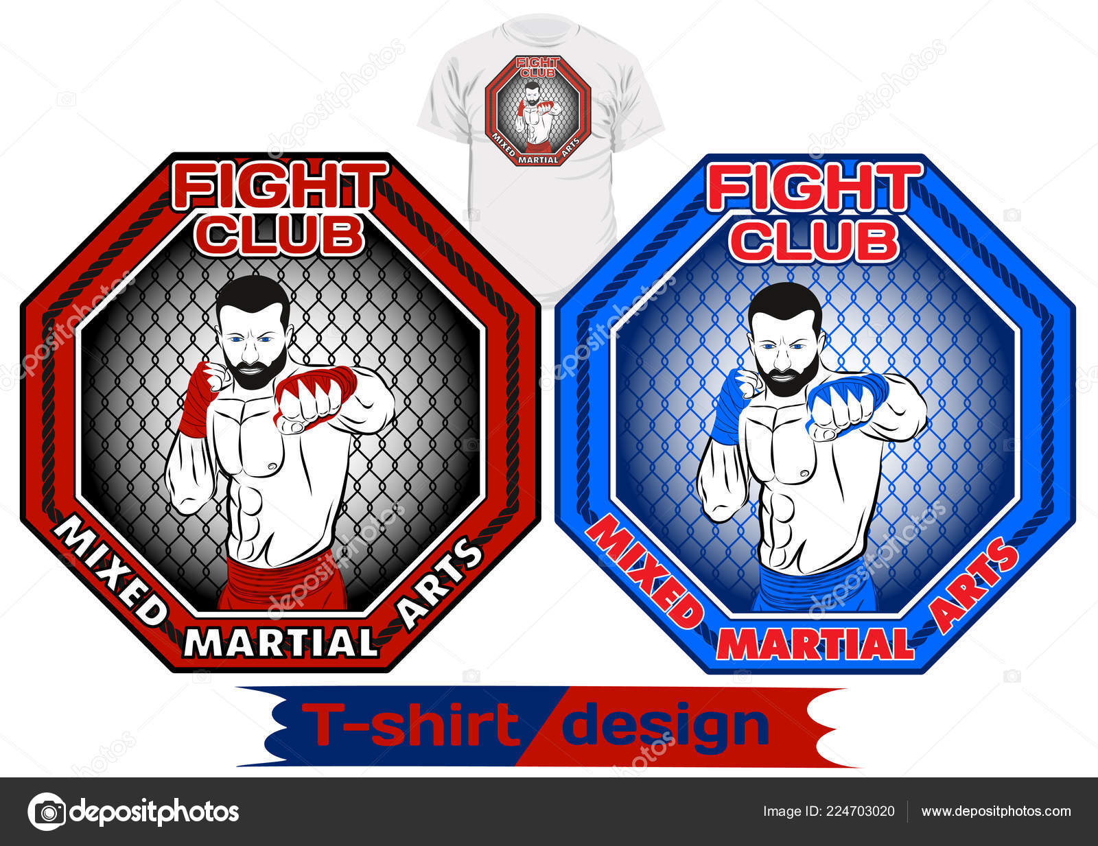 Camiseta gráfica con logotipo de octágono para niños de UFC, coral profundo  4T UFC Graphic Tee