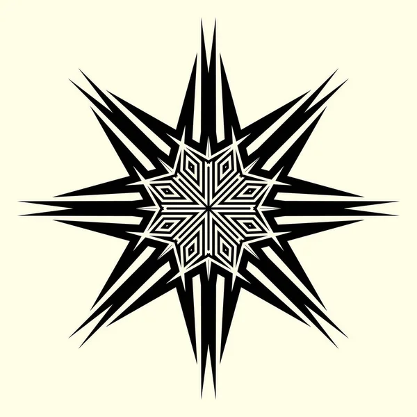 Geometria Sacra Stella Mistica Sacro Simbolo Dei Vichinghi Antico Segno — Vettoriale Stock