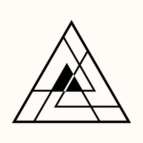 Geometria Sacra Triangoli Lineari Incrociati Simbolo Segreto Della Geometria Simbolo — Vettoriale Stock