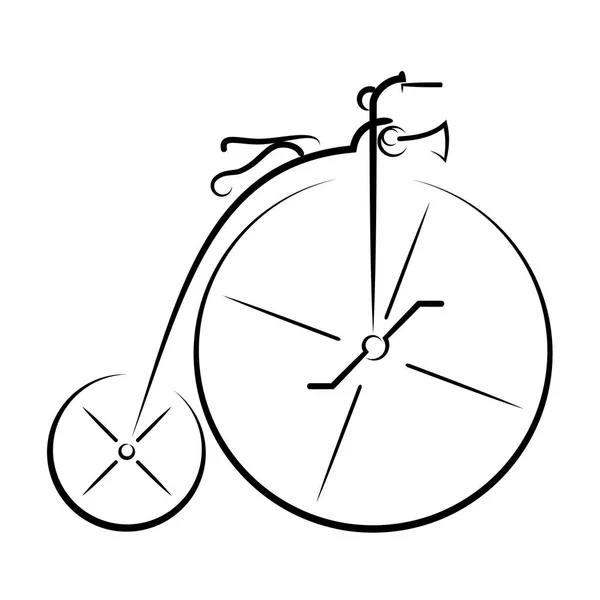 Steampunk Vector Bicicleta Vintage Ilustración Sobre Fondo Blanco Nuevo Minimalismo — Archivo Imágenes Vectoriales