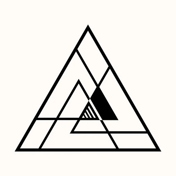 Geometria Sacra Triangoli Lineari Incrociati Simbolo Segreto Della Geometria Simbolo — Vettoriale Stock