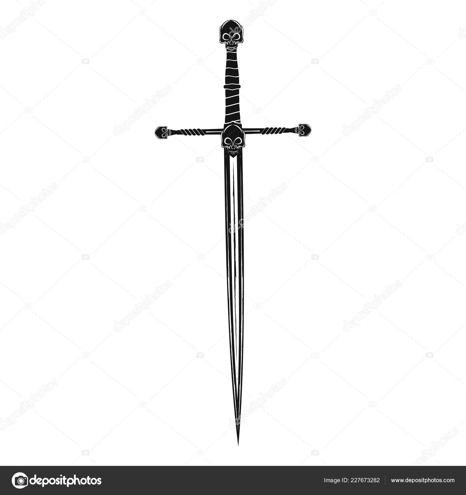 Vector Image Fantasy Sword Knight Dragon's Blade Weapon Medieval