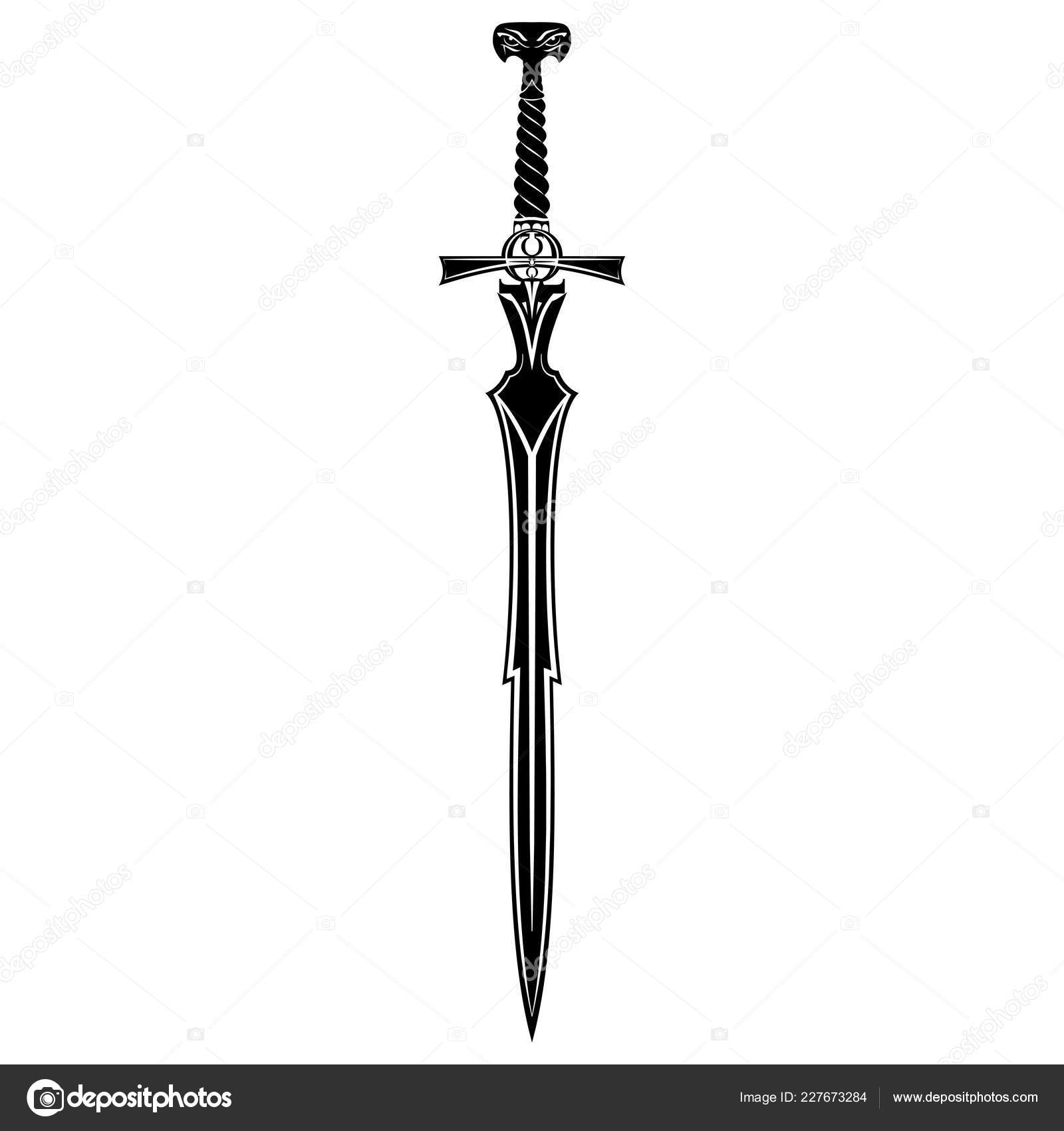 Vector Image Fantasy Sword Knight Dragon's Blade Weapon Medieval