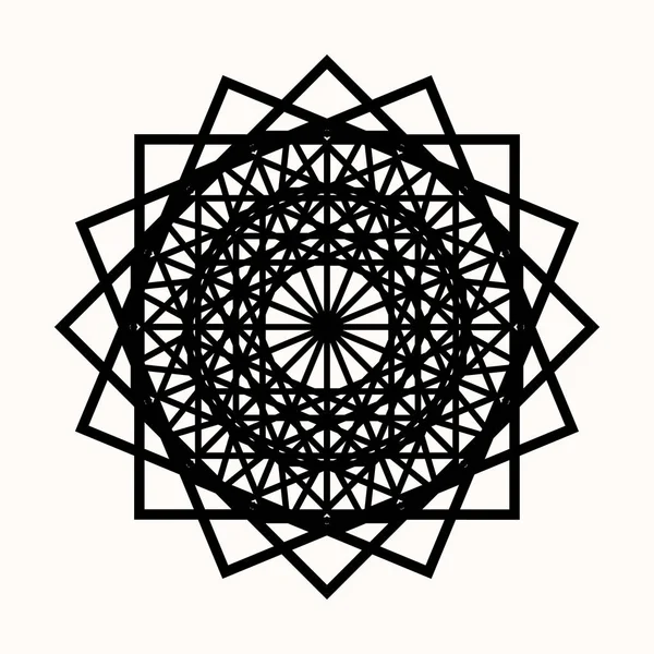 Geometría Sagrada Símbolo Secreto Geometría Tatuaje Geométrico Totémico Étnico Negro — Archivo Imágenes Vectoriales