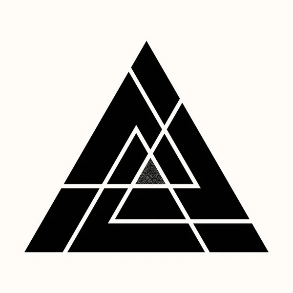 Kutsal geometri. Çapraz doğrusal üçgenler. Geometri gizli sembolü. Viking Kutsal üçgen simgesi. Keltler iz. Maya Piramit. İnka'nın Dağları. Vektör çizim.
