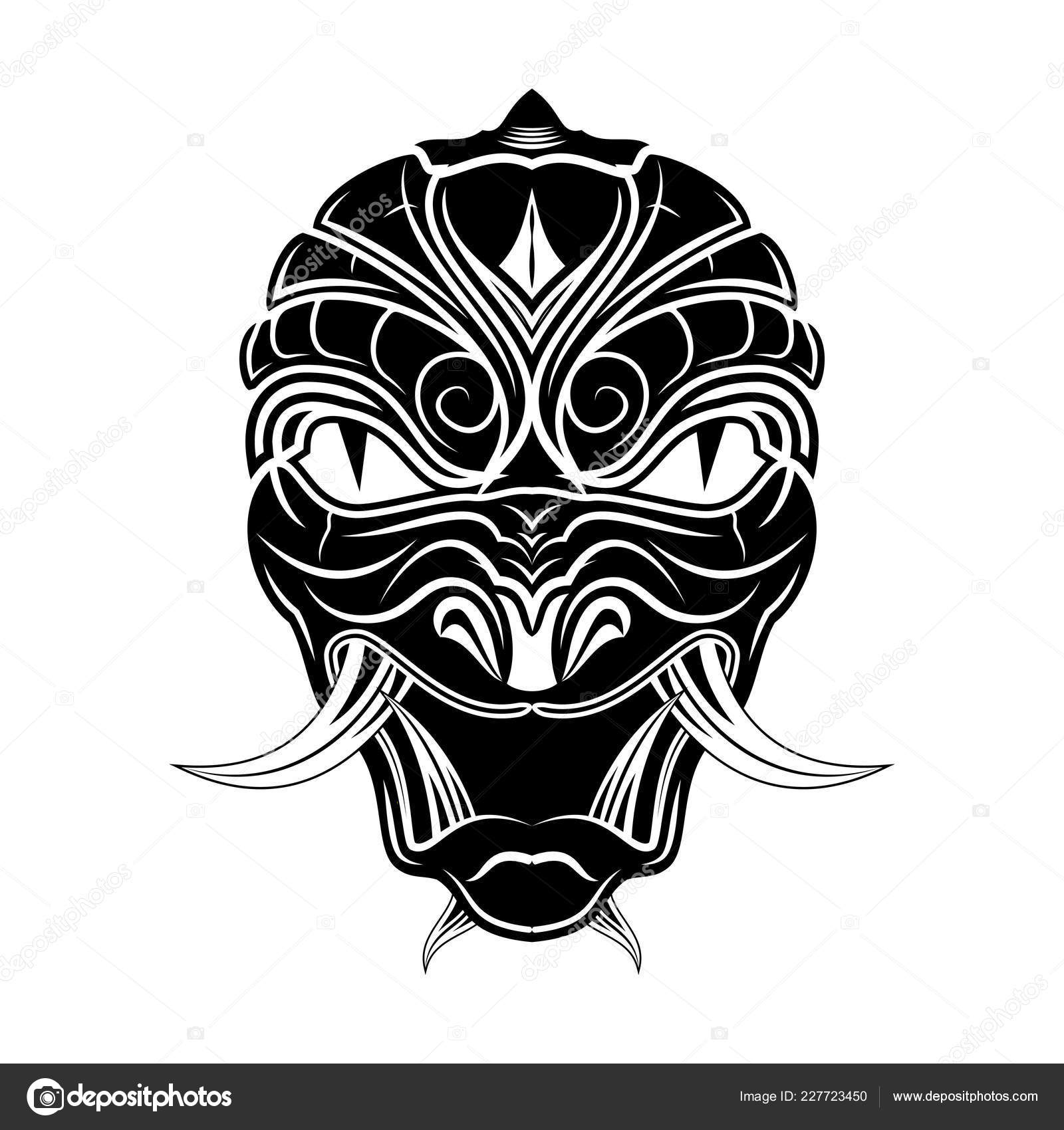 Asian Martial Mask Japanese Samurai Face Armour Warrior Vector
