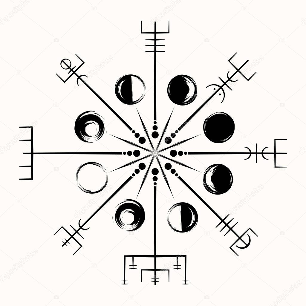 Geometria Sacra Galdrastar Simboli Magici Runici Apparsi Nel Primo Medioevo  - Vettoriale Stock di ©balashovmihail38.gmail.com 232159330