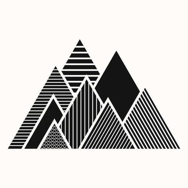 Kutsal geometri. Çapraz doğrusal üçgenler. Geometri gizli sembolü. Üçgen simgesi. Maya Piramit. İnka'nın Dağları. Bir dağ sırtı filmde. Siyah etnik totemic geometrik dövme. Vektör çizim.