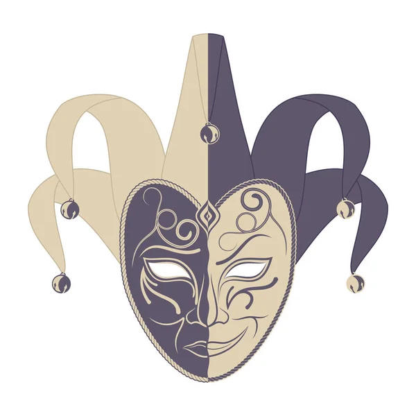 Originele Vectorillustratie Van Theatrale Maskers Een Witte Achtergrond Komedie Tragedie — Stockvector