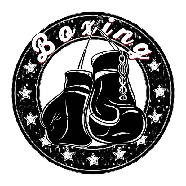 Disegno Vettoriale Guanto Boxe Boxer Iscrizione Boxe Illustrazioni Stampa Shirt — Vettoriale Stock
