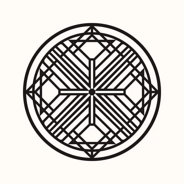 Sakral Geometri Grafisk Linjär Rhombus Slutsatsen Cirkel Hemliga Geometriska Symbol — Stock vektor