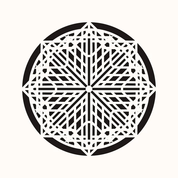 Священна Геометрія Вісім Променевих Зірок Поєднуються Ромбами Лініями Таємний Символ — стоковий вектор