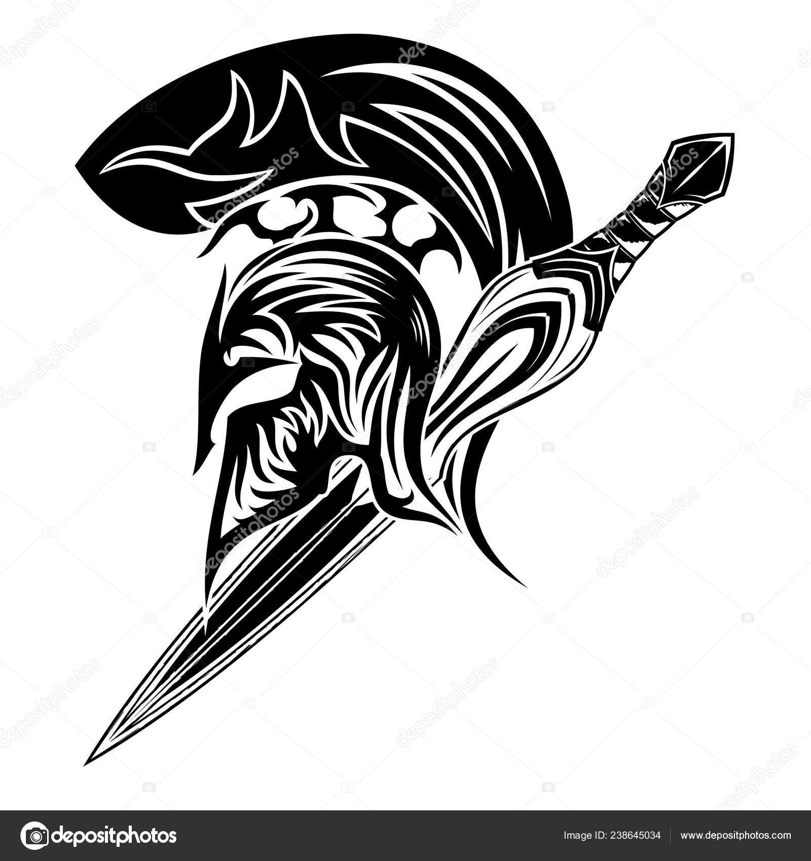 Vector Image Greek Helmet Sword Antique Hero Armor Achill Greek Stock  Vector by ©balashovmihail38.gmail.com 238645034