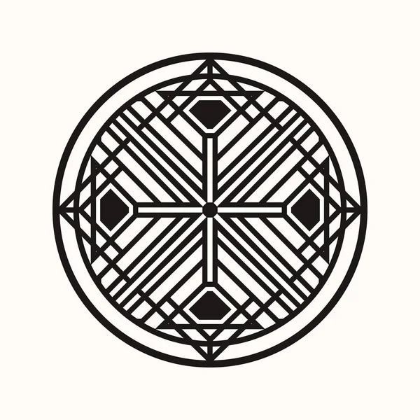 Сакральная Геометрия Графический Линейный Ромб Заключен Круг Секретный Геометрический Символ — стоковый вектор