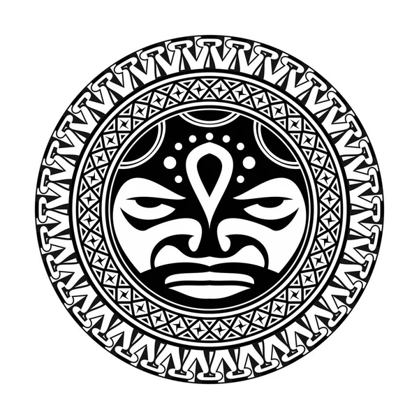 Image Vectorielle Soleil Stylisé Tatouage Polynésien Patterns Maori Art Des — Image vectorielle