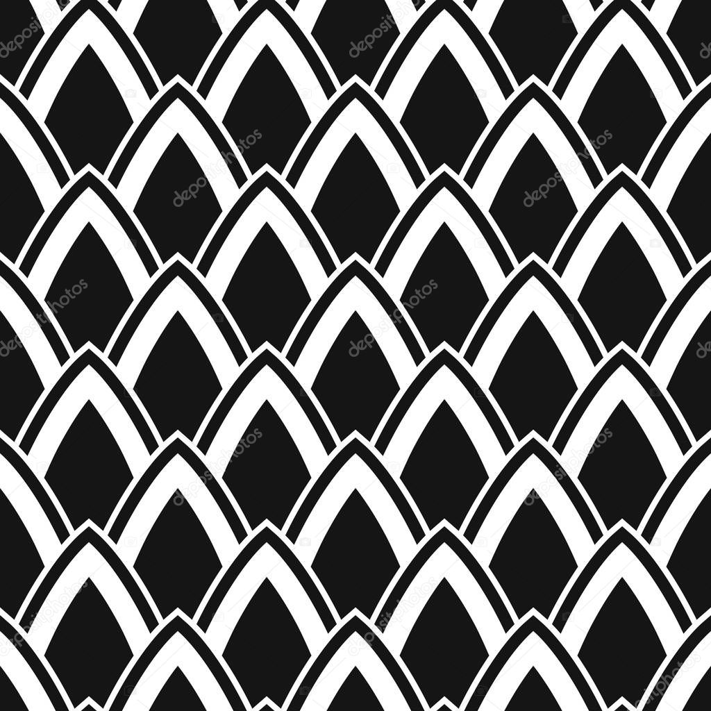 Seamless vector repeating image of a knightly board. Style fish scales. Abstract geometrical pattern. Endless texture for textile design. Vector color background.