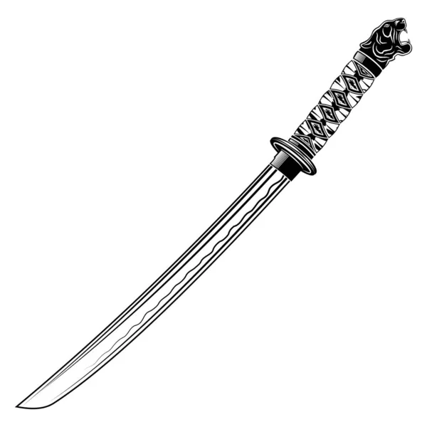 Japanse sword_0008 — Stockvector