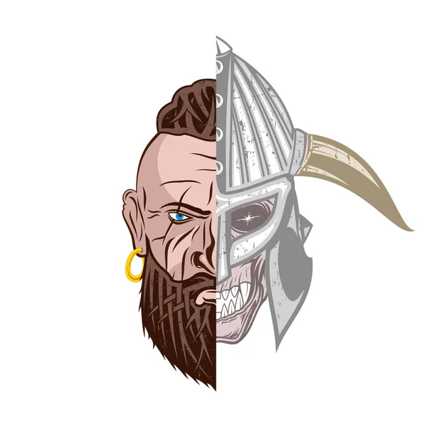 Viking_Skull_0002 — Stockvector