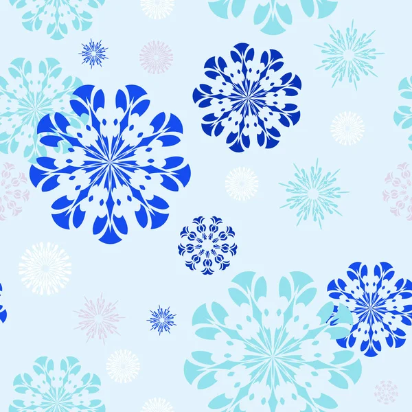 Pattern _ 0142 _ Flocos de neve graciosos . — Vetor de Stock
