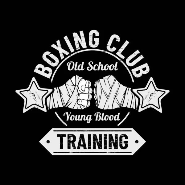 Imagen Vectorial Manos Luchadoras Inscripción Club Lucha Boxeo Sangre Joven — Vector de stock