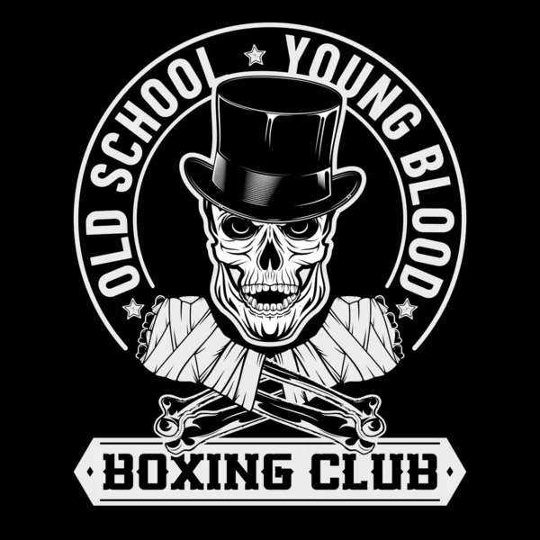 Cráneo Risueño Boxeador Con Sombrero Copa Club Boxeo Vieja Escuela Ilustraciones De Stock Sin Royalties Gratis