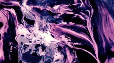 Suda renkli mürekkep ve guaj bulutları karışımı. 3D Soyut Animasyon Renkli Dalgalı Yumuşak Duvar. Çoklu Renkli Sıvı Düzeni kavramı. Mor Mavi Dalgalı Yansıma Yüzey Macro. Moda Renkli Sıvı 