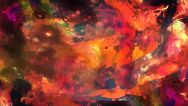 Suda Renkli Mürekkep Guaj Bulutları Karışımı Soyut Animasyon Renkli Dalgalı — Stok video
